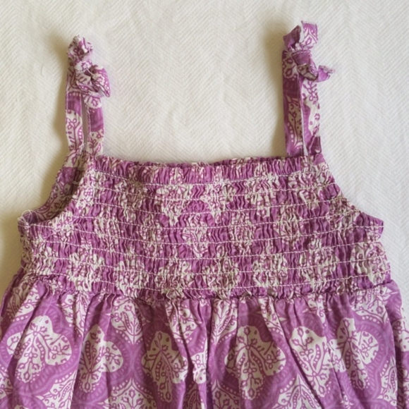 carter's purple medallion print shirred top cotton summer dress 6 months baby - Picture 2 of 5